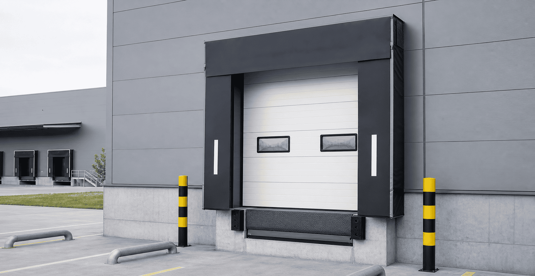 Porta seccional para doca de carga de armazém SEPPES para baia de carregamento de caminhões