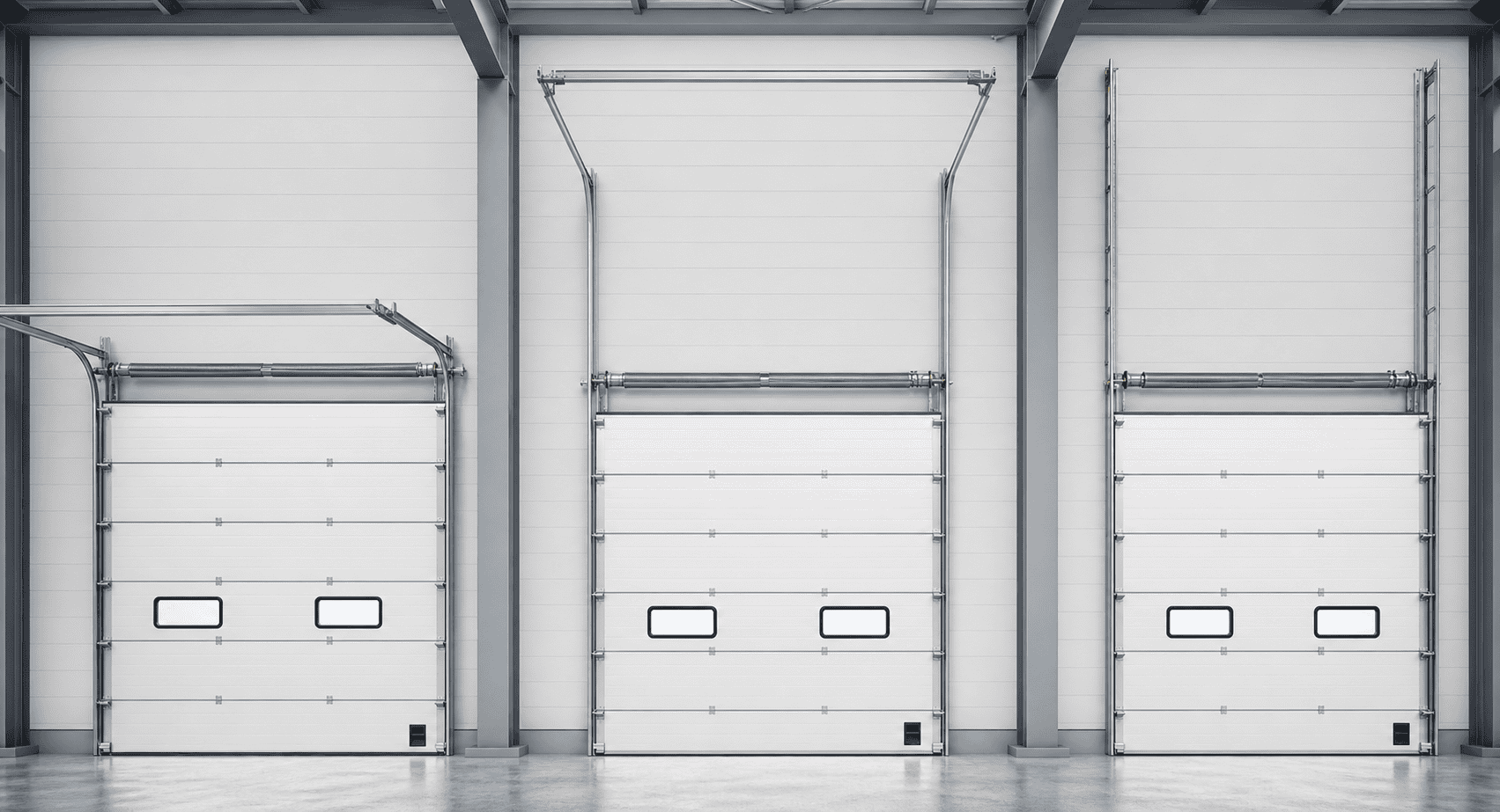 standard lift high lift and vertical lift sectional door track comparison