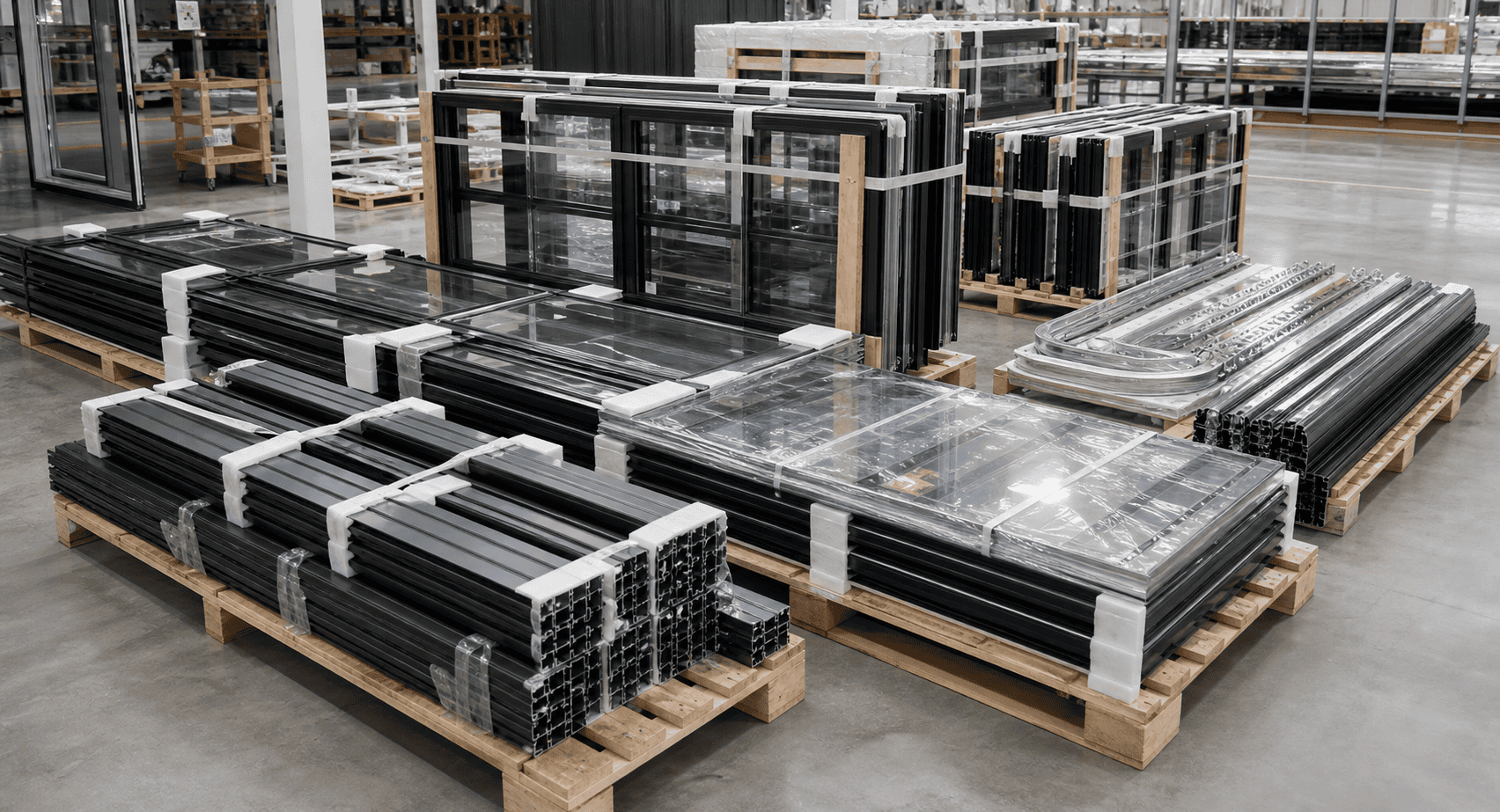 SEPPES full vision aluminum sectional door production packing and export delivery