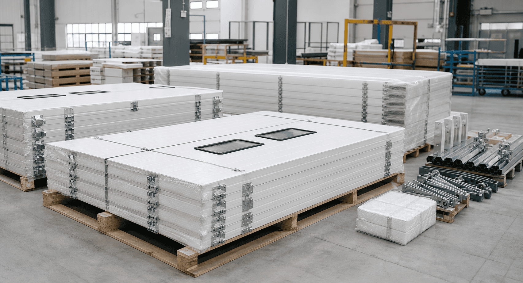 SEPPES insulated sectional overhead door production packing and export delivery