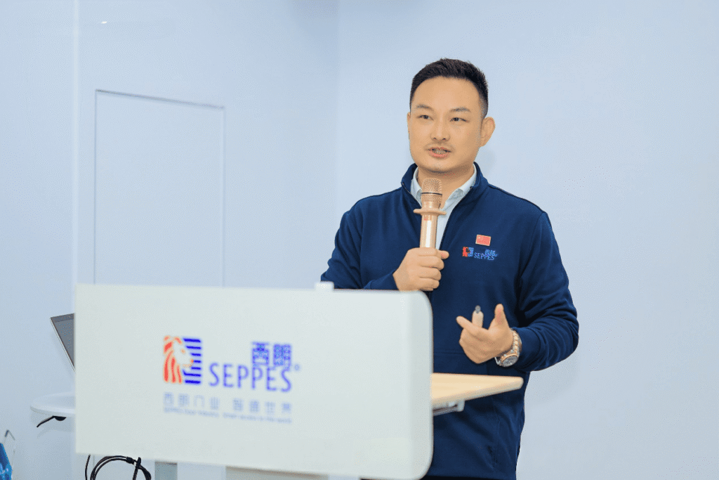 SEPPES Chairman answering questions from international visitors