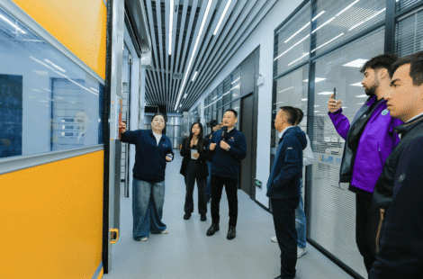 SEPPES showroom reception with international visitors