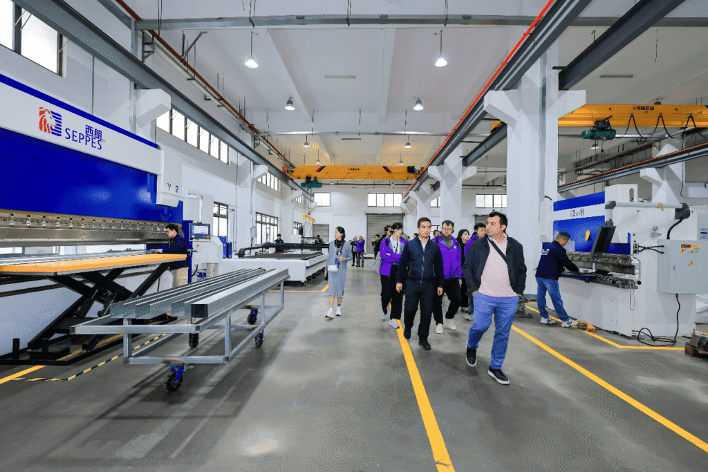 Overseas visitors touring SEPPES production lines