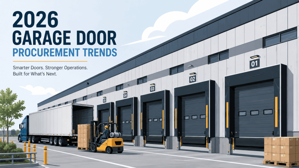 Warehouse loading dock doors with forklift operations and integrated industrial door systems